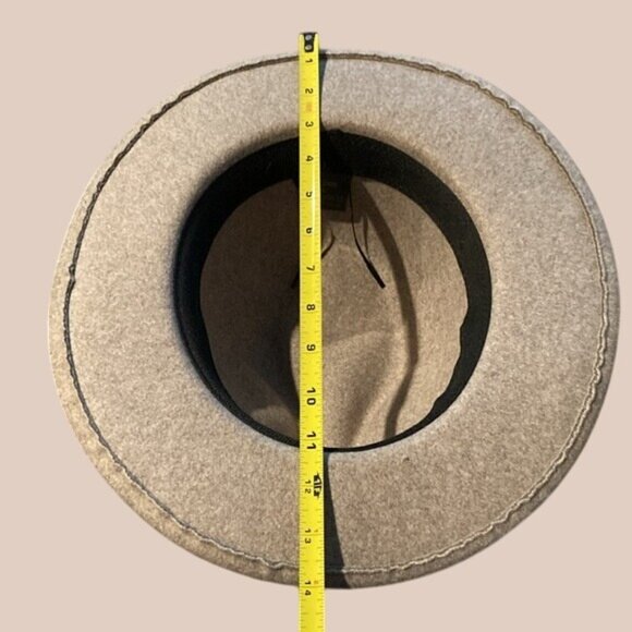 Womens Light Brown Wool Blend Fedora Panama Hat - Picture 7 of 7